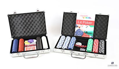Set of two aluminum poker cases, complete...