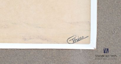 THEAS
Three Masts at Sea. 
Pencil on paper
Signed...
