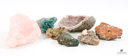 Set of seven assorted mineral stones