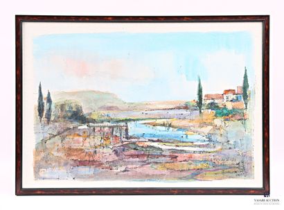 MALRIEUX Pierre (1920-2022) 
The harbor
Watercolor...