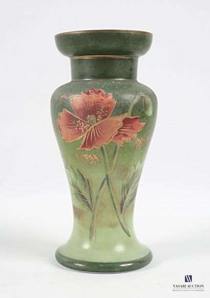 Pair of opaline glass baluster vases with...