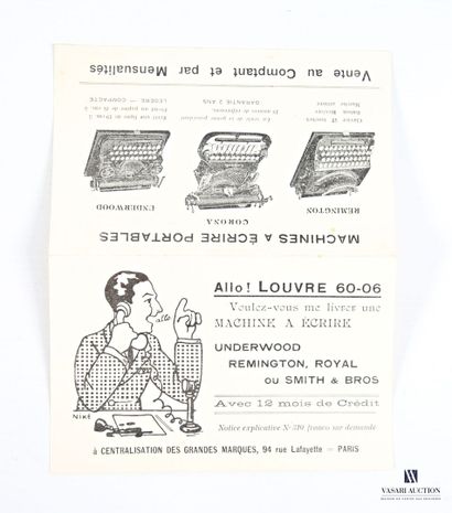 REMINGTON RAND
Black lacquered metal typewriter,...