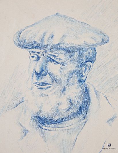 Modern Art 
Portrait of a Basque Man 
Charcoal...