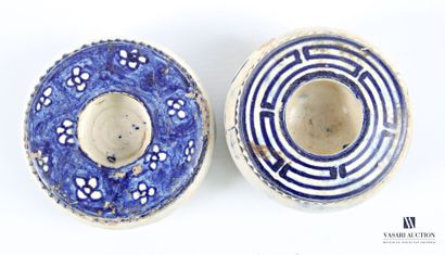 CHINA 
Two white/blue glazed ceramic brush...