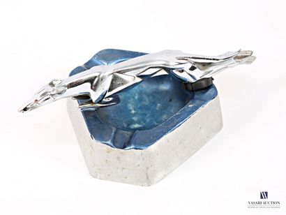 Hexagonal aluminum ashtray featuring a nickel-plated...