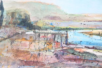 MALRIEUX Pierre (1920-2022) 
The harbor
Watercolor...