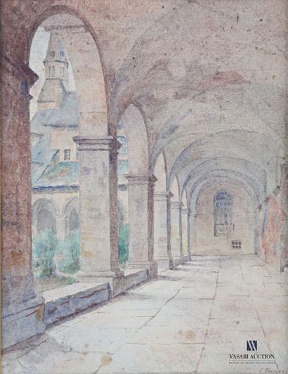 ANONYMOUS
Inside the cloister 
Watercolor...