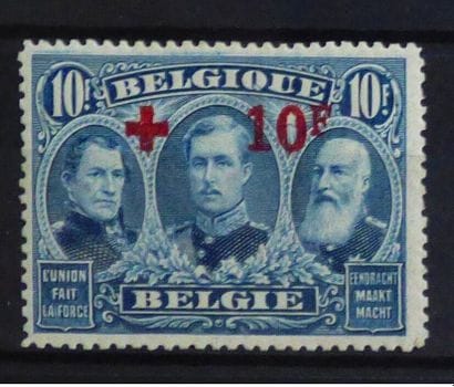 Belgium 1918 Red Cross: No. 163, Very fresh,...