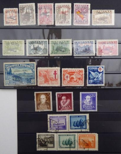 Spain: A fine set of 23 stamps, XX, OBL