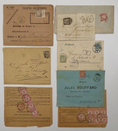 France 1863/1930 : beau lot de 8 plis taxés,...