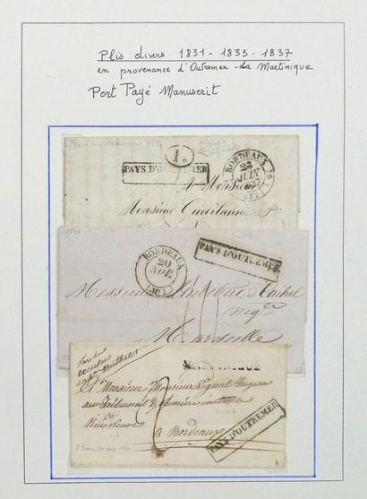 Various envelopes from 1831, 1833, and 1837...