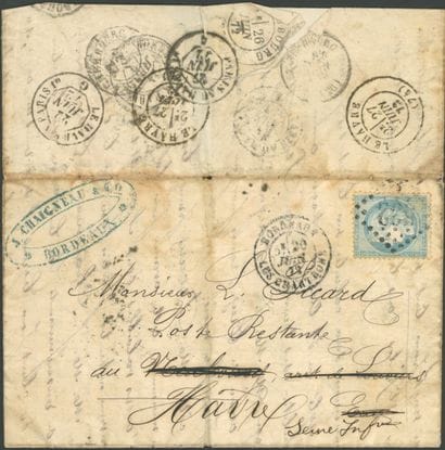 France 1872 : Belle lettre de Bordeaux vers...