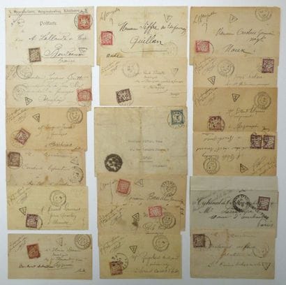France : Taxe 1901/1931 : 17 enveloppes dont...