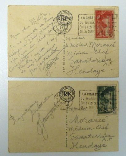 France 1937 : Samotrace sur 2 CPA, LT - B/TB...
