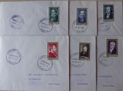 France : Nr 930/35, 1952 la série OBL 1er...