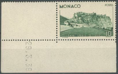 Monaco : Nr 184, 10F Vert, Coin daté, XX...