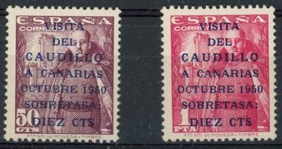 Spain 1950: No. 806A/07A, the two overprinted...