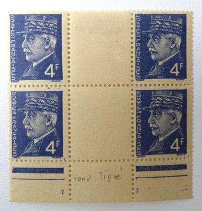 France Pétain : Nr 521A, les 4 timbres avec...