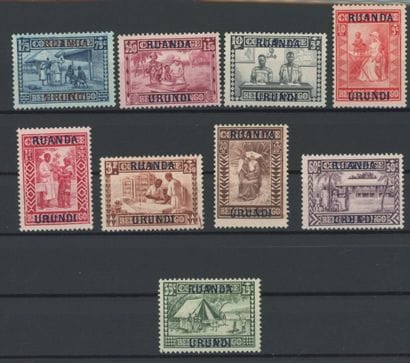 Ruanda-Urundi 1925: The 9 Overprinted Stamps,...