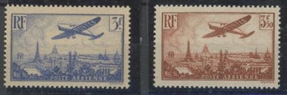 France: PA 12/13, 3F overseas and 3F50 brown-yellow,...