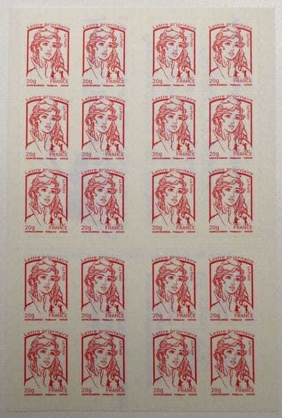 France: No. 851-C10, booklet of 20 Marianne...