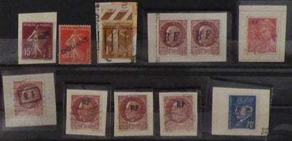 France Customs Clearance: 11 stamps, X, OBL...