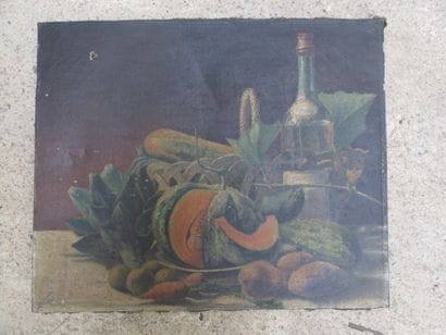Nature morte
Huile sur toile
 		
