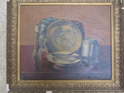 Nature morte
Huile sur toile
 		
