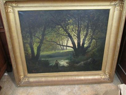 Paysage 
huile sur toile
XIXème
 		
