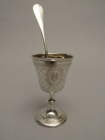 Coquetier et sa cuillère en argent, le

coquetier...