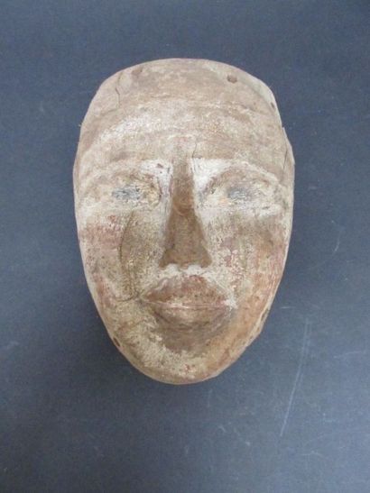 masque sarcophage egyptien en bois, ancienne...