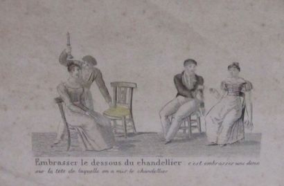 Quatre gravures représentant Le Voyage à...
