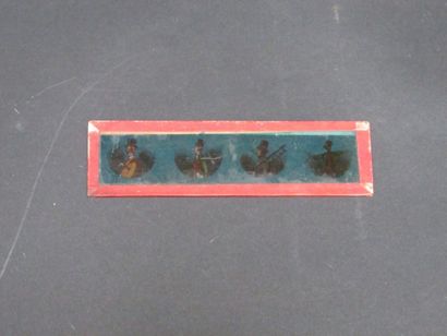 Dix plaques de lanterne magique en verre...