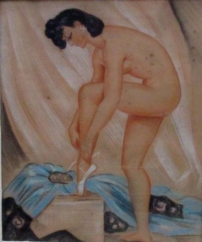 MADETE

Nue de femme à la ballerine

Pastel

Signé...