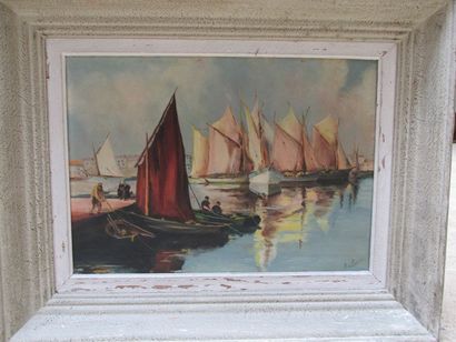 CLERICE R.

Bateaux amarrés 

Huile sur toile...