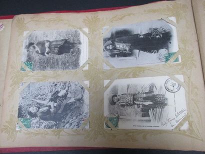 Album de cartes postales oblitérées début...