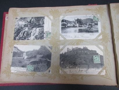 Album de cartes postales oblitérées début...