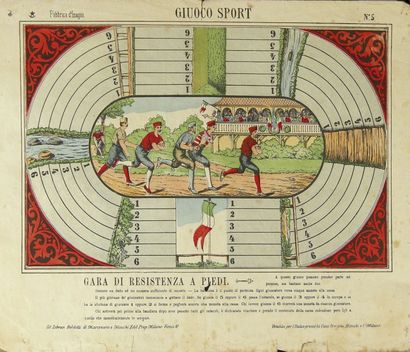Cross-country. 

Lithographie en couleurs....