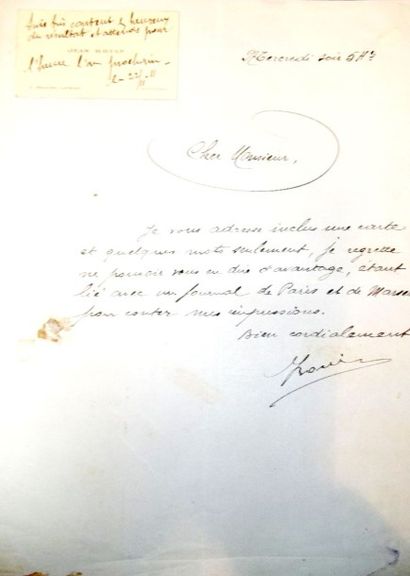 BOUIN Jean. 

Lettre autographe signée adressée...