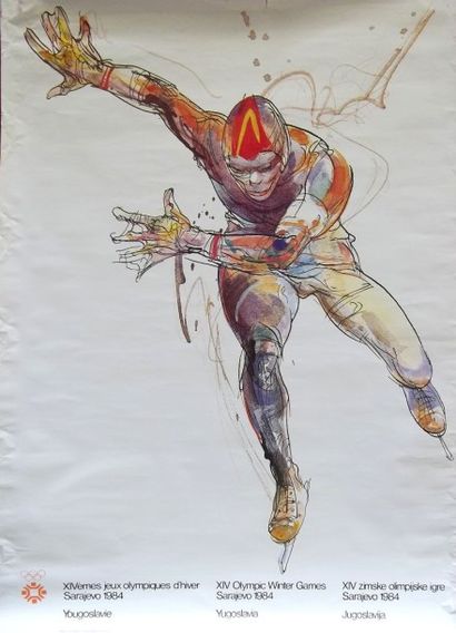 Les Jeux d'Hiver de Sarajevo 1984. 

Patineur....