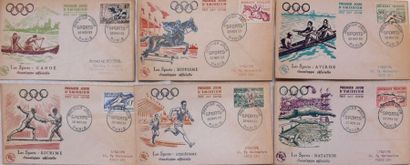 Ensemble de 6 enveloppes olympiques premier-jour,...