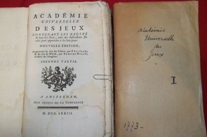 Académie Universelle des Jeux contenant les...