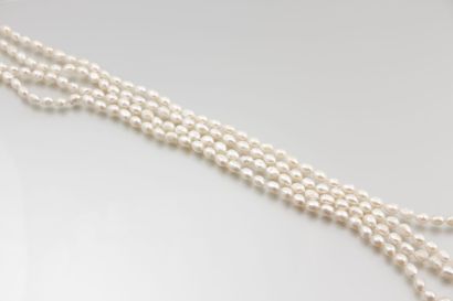 Sautoir de perles d’eau douce grises de

forme...