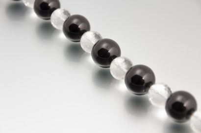 Collier de boules de cristal de roche

facettées...