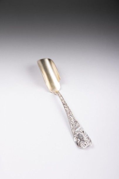 Cuillère à moelle en argent et argent

doré,...