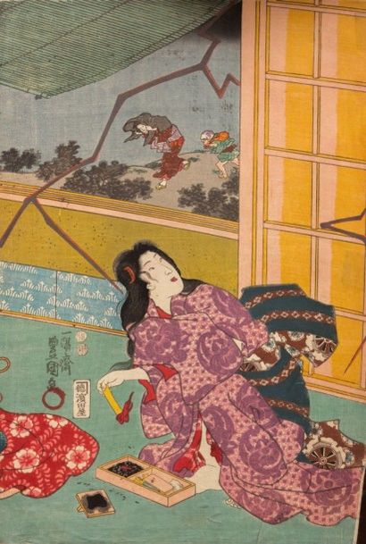 JAPON

Lot de dix-huit estampes en couleurs.

(émargées...