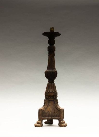 Pique-cierge monté en lampe en bois

naturel...