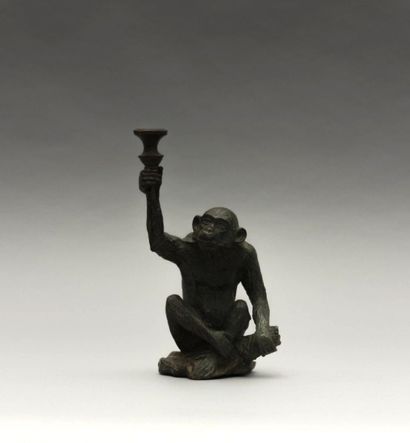 Anonyme

Singe

Bronze à patine brune et...
