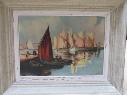 CLERICE R.

Bateaux amarrés 

Huile sur toile...