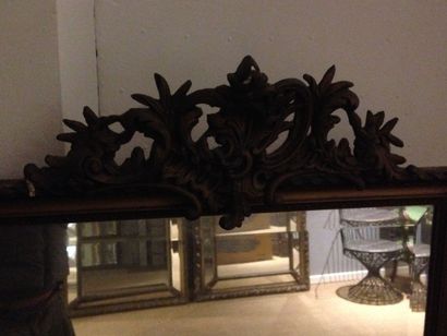 Miroir de forme rectangulaire en bois et...
